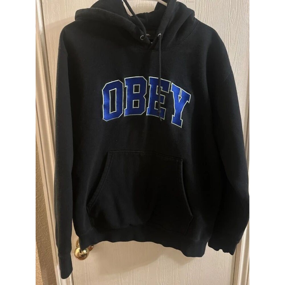 Men’s Obey Worldwide Black Hoodie Sweatshirt Size M